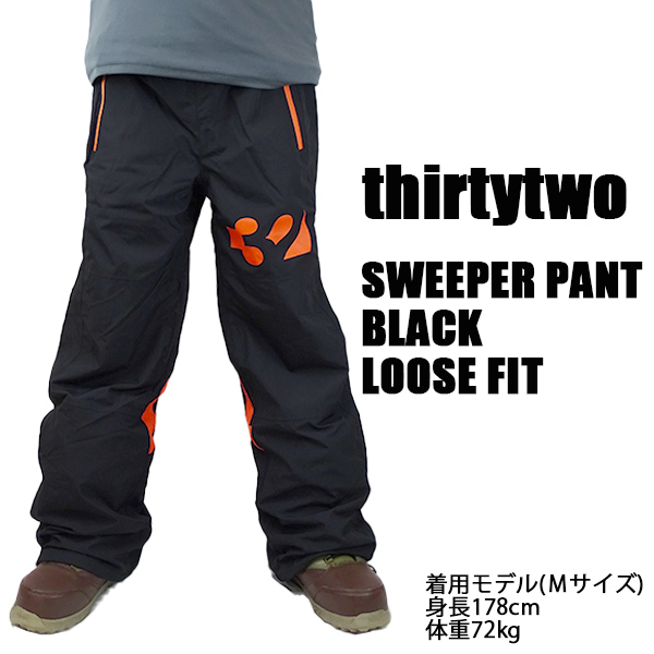 サーティーツー スノボウェア スノボ用パンツ 32 THIRTY TWO SWEEPER PANT BLACK 001 メンズ スノボ用パンツ  スノボウェア 耐水 防寒 機能性 15000MM SNOWBOARDS 22-23[返品、交換及びキャンセル不可]