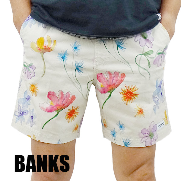 BANKS/バンクス FLUER ELASTIC BOARDSHORTS BONE 男性用 サーフパンツ