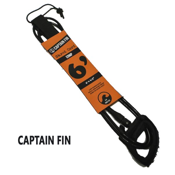 CAPTAIN FIN/キャプテンフィン SHRED CORD 6x1/4 COMP BLACK LEASH