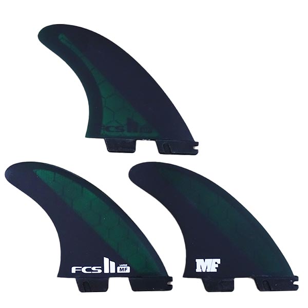 FCS2 FIN/エフシーエス2 MF MICK FANNING/ミックファニング BLACK/OLIVE LARGE PC PERFORMANCE  CORE/パフォーマンスコア トライフィン3本セット サーフボード用フィン 送料無料[返品、交換及びキャンセル不可]  サーフィンワールド/SURFING WORLD