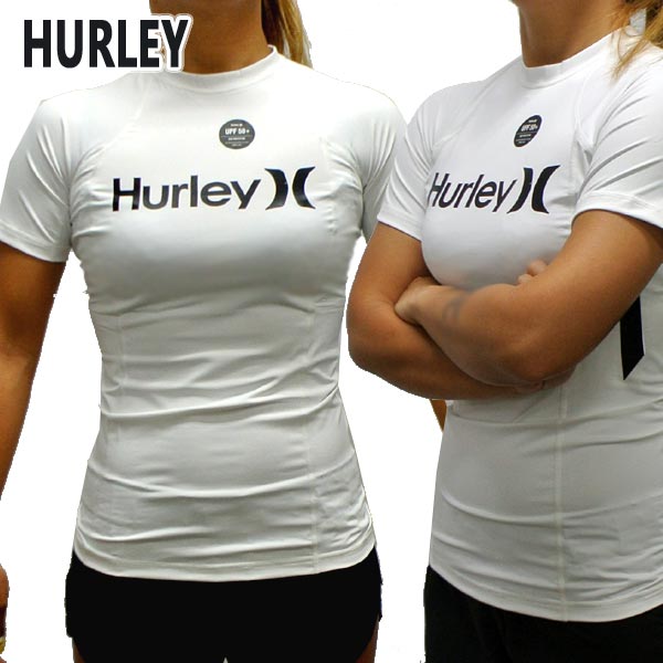 HURLEY/ハーレー レディース 半袖ラッシュガード ONEONLY S/S RASHGUARD WHITE 100 女性用 LADYS  WOMEN サーフィン AJ2650 サーフィンワールド/SURFING WORLD
