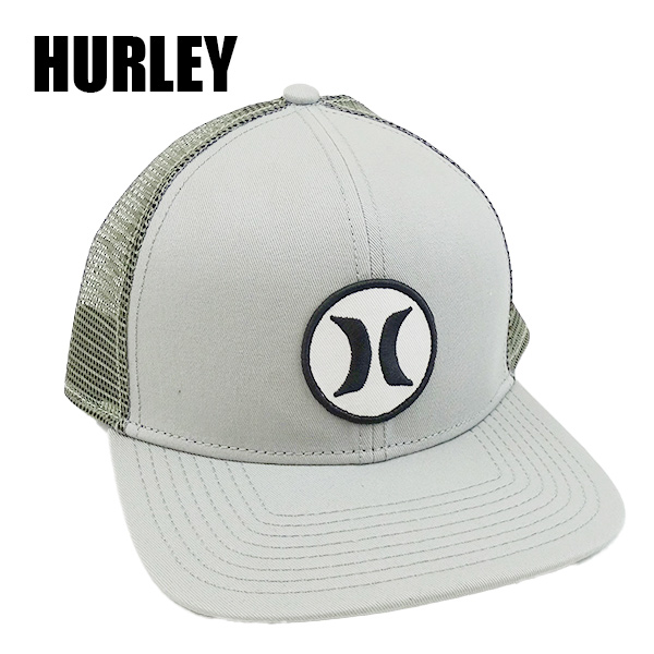 HURLEY/ハーレー CIRCLE TRUCKER WOLF GREY MESH CAP/メッシュキャップ HAT/ハット 帽子　HIHM0028　 [返品、交換及びキャンセル不可]