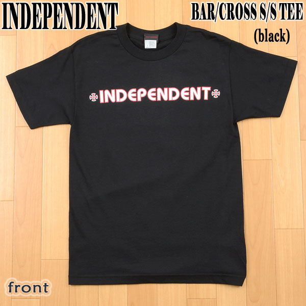 INDEPENDENT/インデペンデント BAR/CROSS S/S TEE BLACK メンズ Tシャツ 男性用