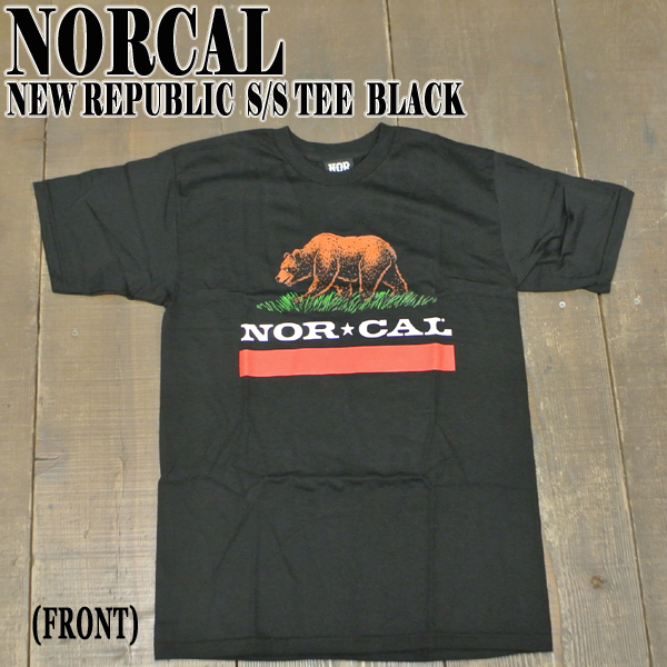 Norcal ノーカル New Republic S S Tee Black メンズ Tシャツ 男性用 T Shirts 半袖 丸首 ノースカリフォルニア 熊 サーフィンワールド Surfing World