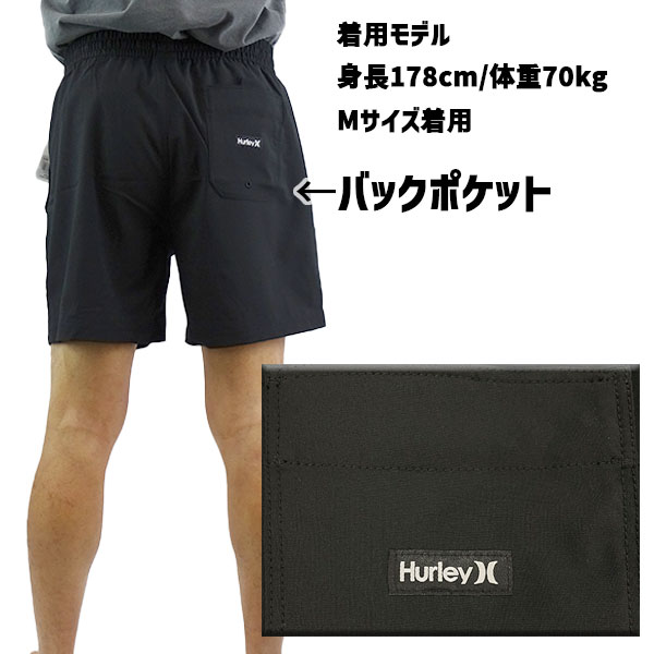 HURLEY サーフパンツ 海パン ONE AND ONLY SOLID VOLLEY 17 BLACK