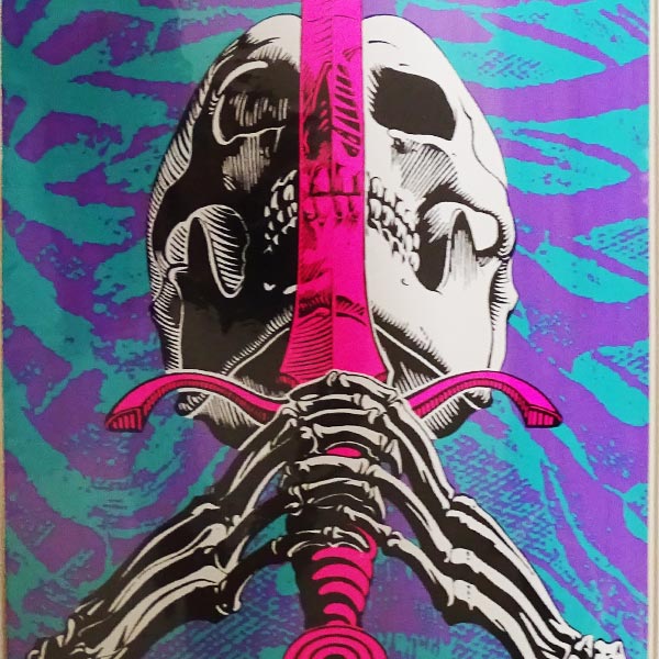 POWELL PERALTA/パウエルペラルタ スケートボード デッキ SKULLSWORD TURQUOISE/PURPLE 8.25x31.95  DECK スケボーSK8[返品、交換及びキャンセル不可] サーフィンワールド/SURFING WORLD