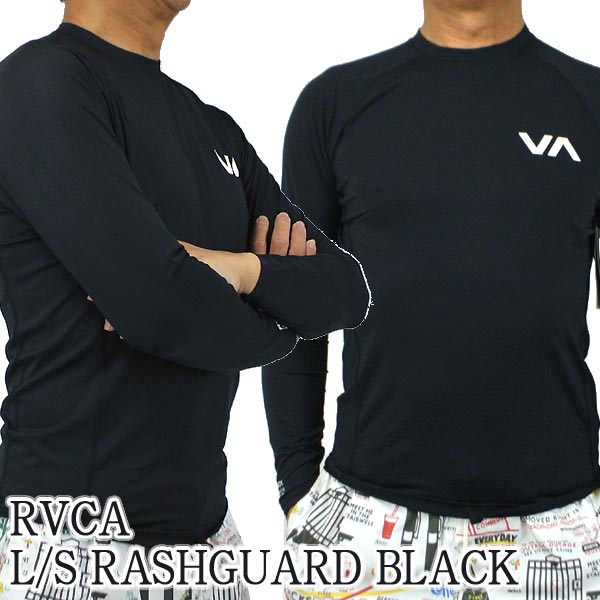 RVCA/ルーカ メンズ長袖ラッシュガード L/S RASHGUARD BLACK UVA/UVB 男性用水着 UVカット wr00108[返品、 交換及びキャンセル不可] サーフィンワールド/SURFING WORLD