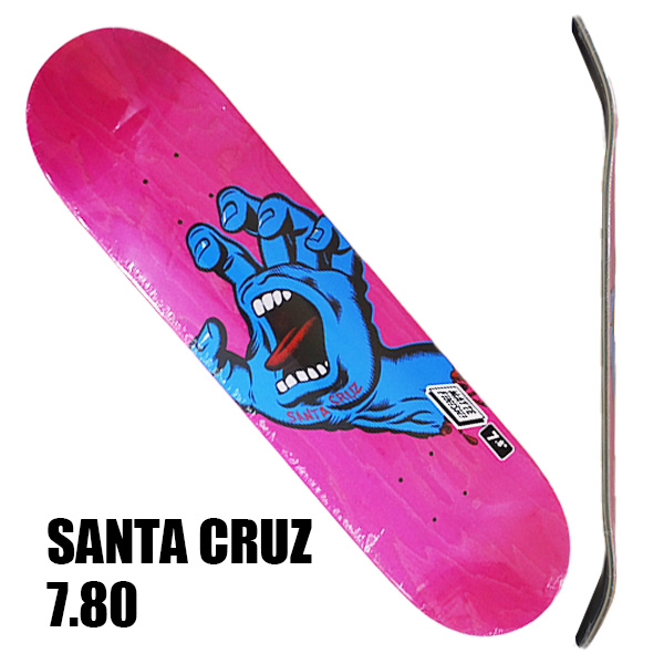 SANTACRUZ/サンタクルーズ スケートボード デッキ SCREAMING HAND 7.8 DECK PINK スケボーSK8 サンタクルズ  [返品、交換及びキャンセル不可] サーフィンワールド/SURFING WORLD