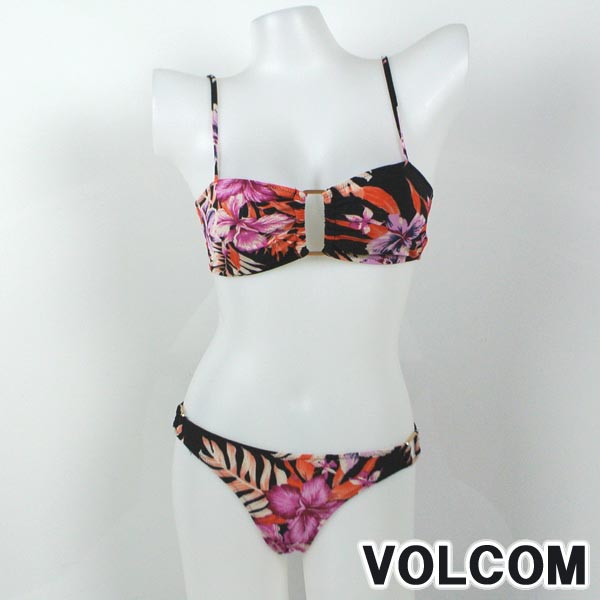 VOLCOM/ボルコム 新作レディース BIKINI YOU DA PALM CROPLETTE TOP/HIPSTER BLACK 女性用 水着  ビキニ [返品、交換及びキャンセル不可] サーフィンワールド/SURFING WORLD