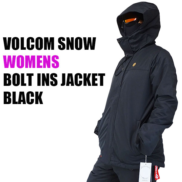 ボルコム スノボウェア スノーウェア VOLCOM BOLT INS JACKET BLK レディース 女性用 スノボ用ジャケット 上着 耐水 防寒  機能性 10000MM スノーボード SNOWBOARDS ZIPTECH対応[返品、交換及びキャンセル不可]